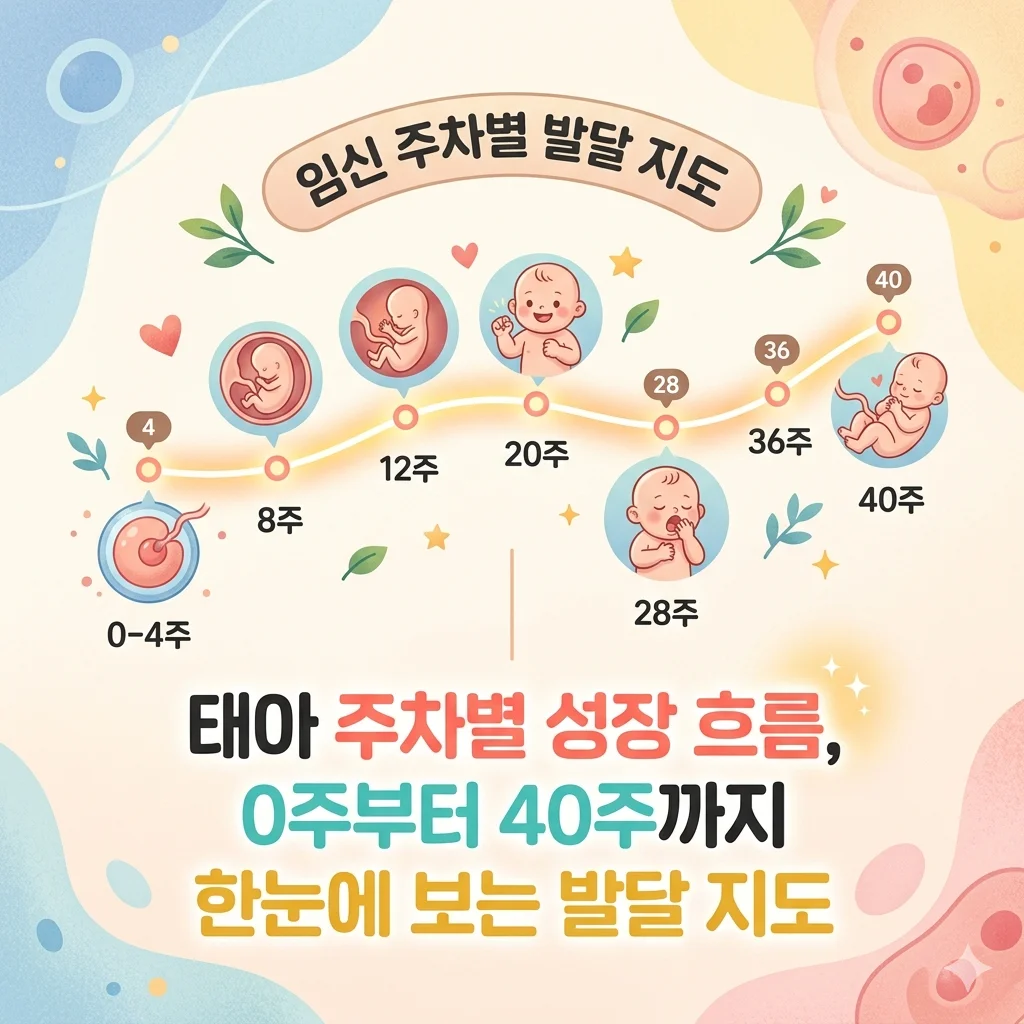 태아 주차별 성장 흐름, 0주부터 40주까지 한눈에 보는 발달 지도