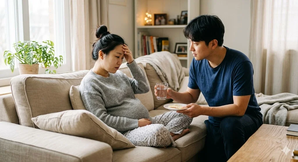 임신 초기 증상 — 착상혈부터 입덧까지 주차별 변화, 아빠를 위한 필독서