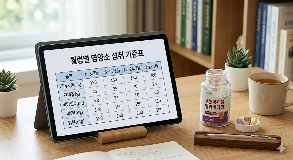 어린이 영양제 추천 | 칼슘·아연·비타민D 월령별 가이드